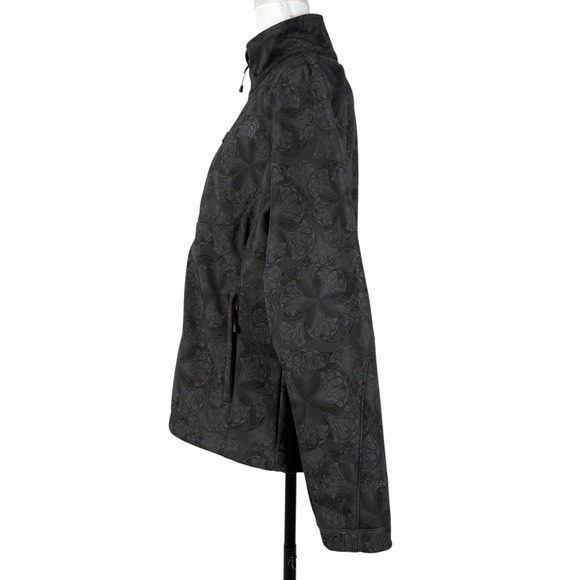 The North Face Apex Bionic Jacket Womens XL Gray Floral Windproof Softshell - Picture 4 of 16